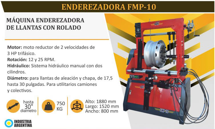 Máquina enderezadora de llantas con rolado