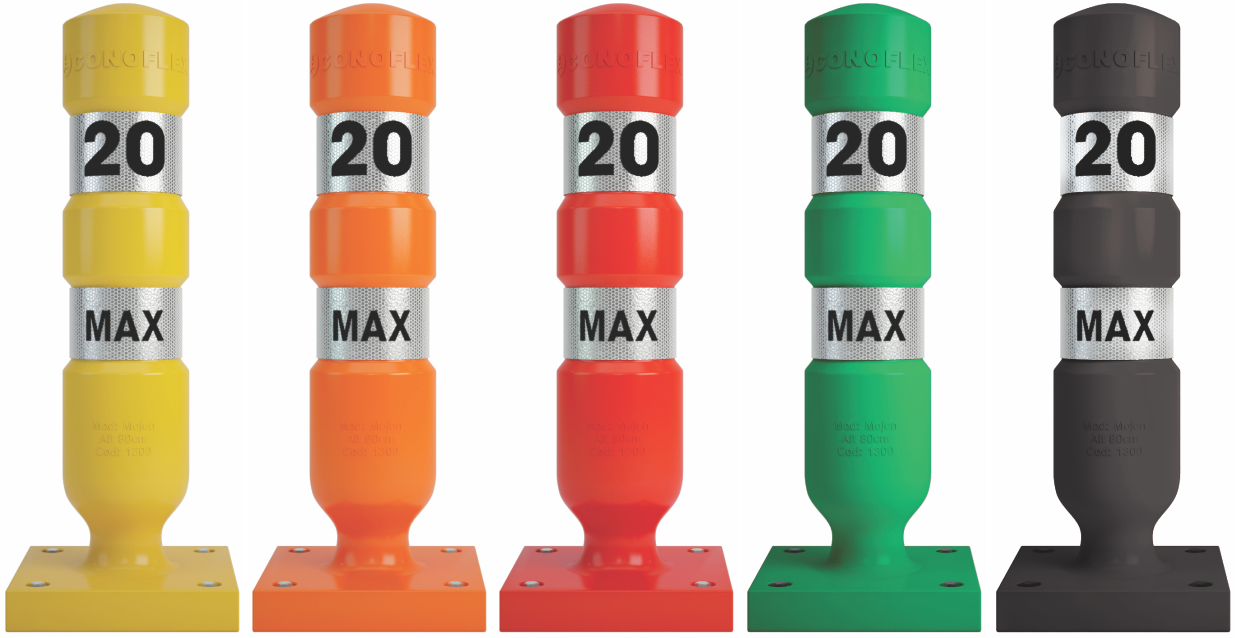 Mojón plástico para demarcación vial