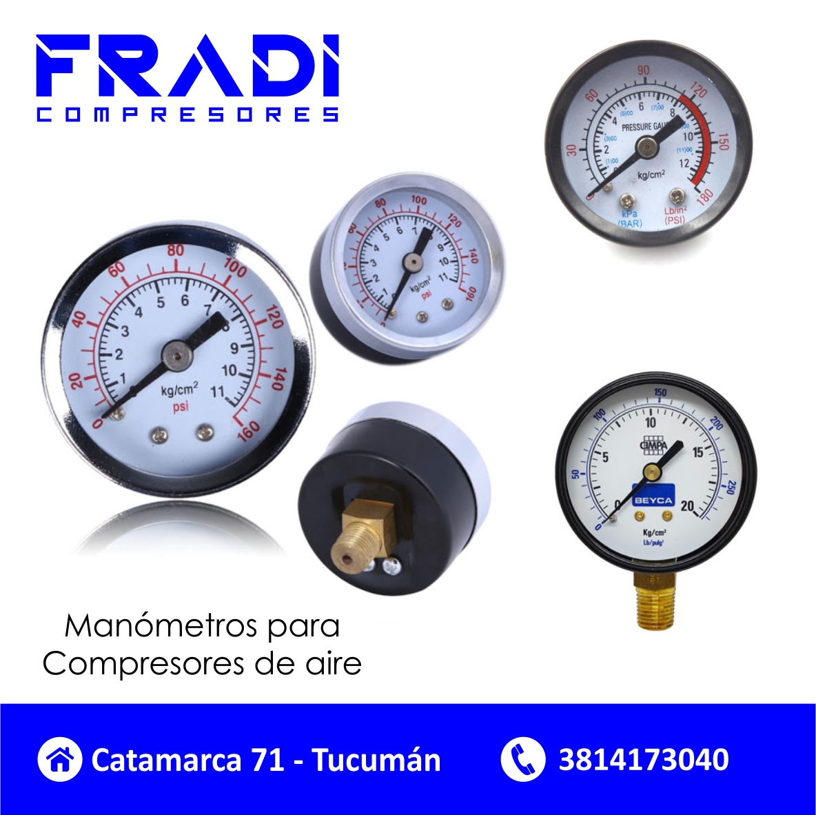 MANÓMETROS PARA COMPRESORES DE AIRE